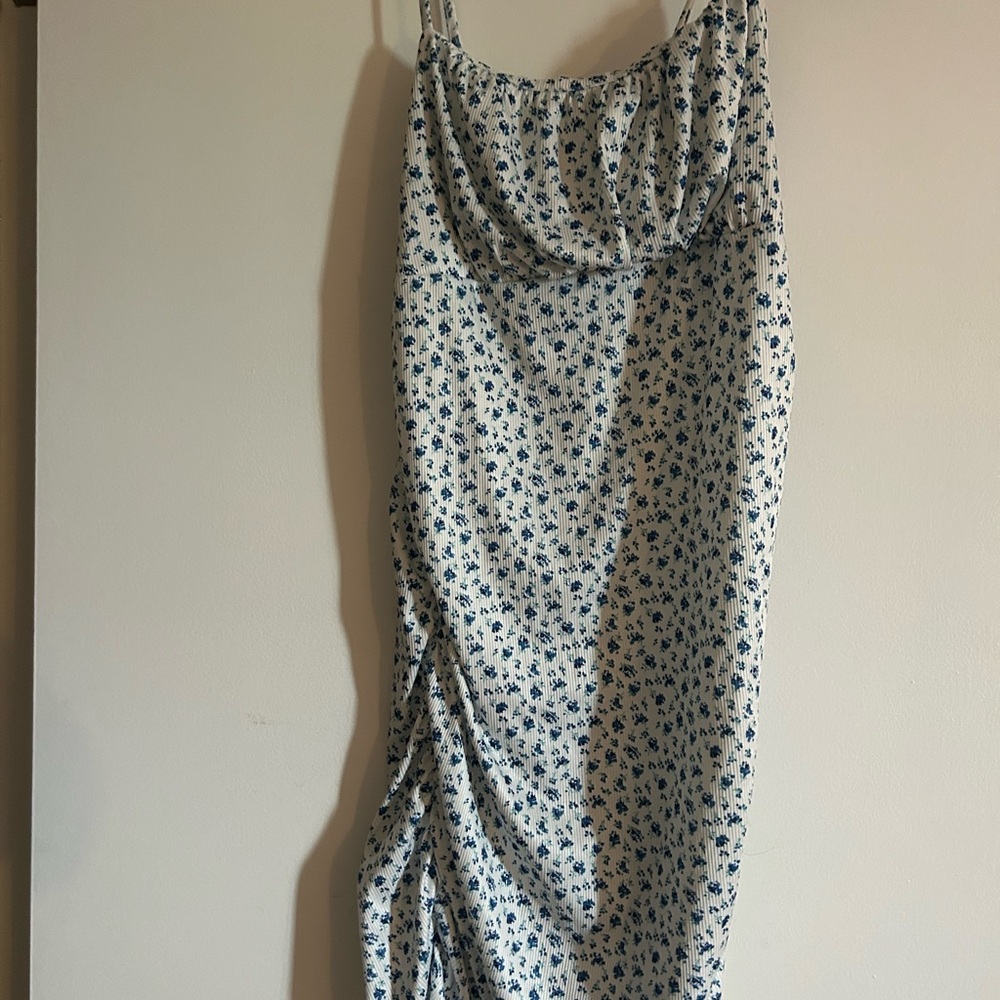 SHEIN Blue Floral Midi Dress